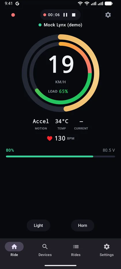 The ride HUD — Android